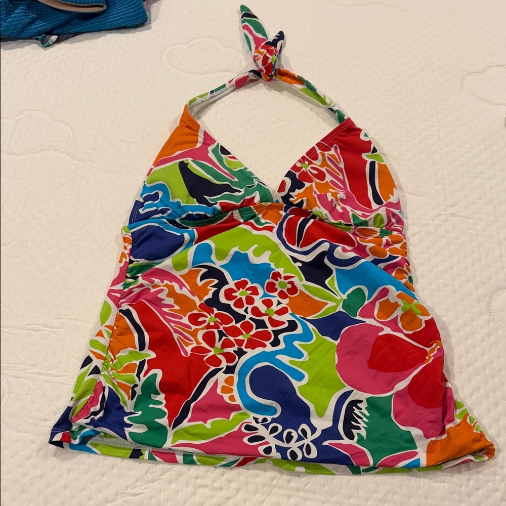 Nautica Bright Multicolor Floral Halter Tank One-Piece